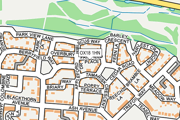 OX18 1HN map - OS OpenMap – Local (Ordnance Survey) OX18 1HN map - OS OpenMap – Local (Ordnance Survey)