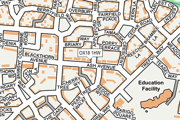 OX18 1HW map - OS OpenMap – Local (Ordnance Survey) OX18 1HW map - OS OpenMap – Local (Ordnance Survey)