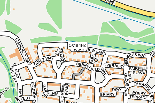 OX18 1HZ map - OS OpenMap – Local (Ordnance Survey) OX18 1HZ map - OS OpenMap – Local (Ordnance Survey)