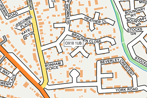 OX18 1UB map - OS OpenMap – Local (Ordnance Survey) OX18 1UB map - OS OpenMap – Local (Ordnance Survey)