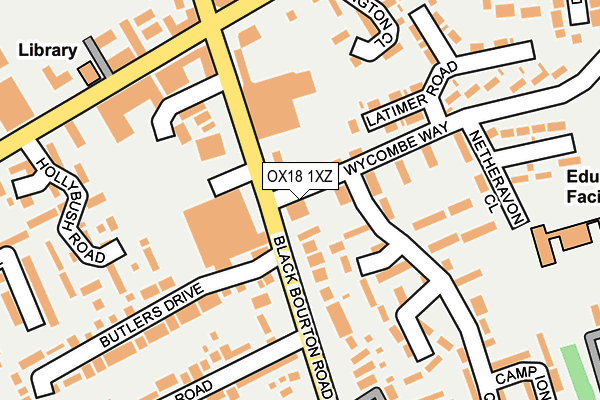 OX18 1XZ map - OS OpenMap – Local (Ordnance Survey) OX18 1XZ map - OS OpenMap – Local (Ordnance Survey)