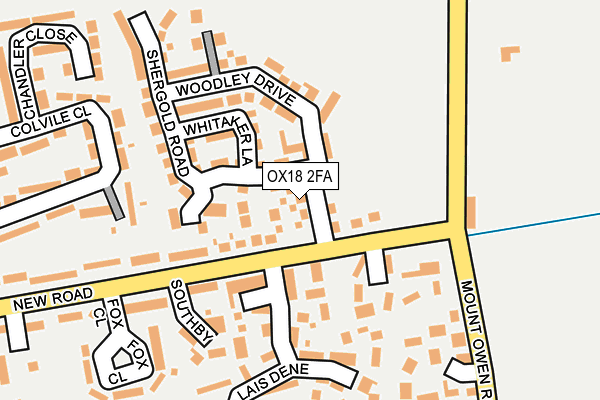 OX18 2FA map - OS OpenMap – Local (Ordnance Survey) OX18 2FA map - OS OpenMap – Local (Ordnance Survey)