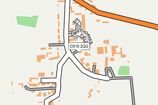 OX18 2QG map - OS OpenMap – Local (Ordnance Survey) OX18 2QG map - OS OpenMap – Local (Ordnance Survey)