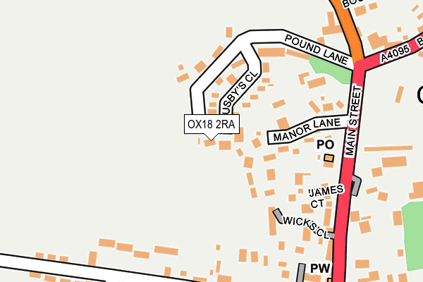 OX18 2RA map - OS OpenMap – Local (Ordnance Survey) OX18 2RA map - OS OpenMap – Local (Ordnance Survey)