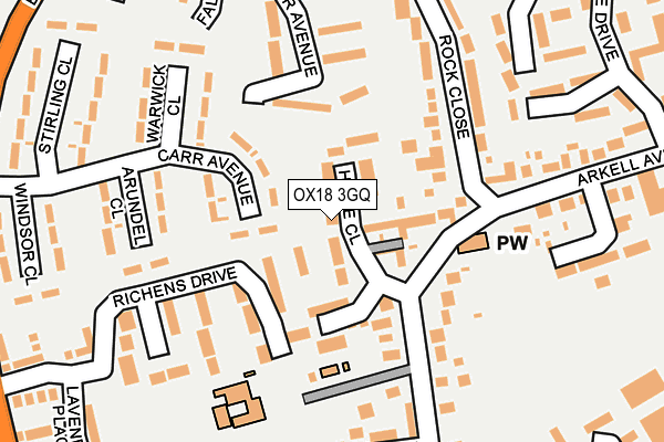 OX18 3GQ map - OS OpenMap – Local (Ordnance Survey)