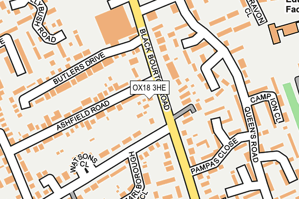 OX18 3HE map - OS OpenMap – Local (Ordnance Survey) OX18 3HE map - OS OpenMap – Local (Ordnance Survey)