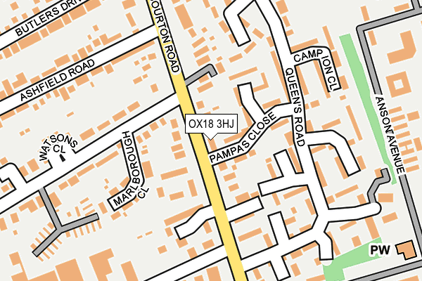 OX18 3HJ map - OS OpenMap – Local (Ordnance Survey) OX18 3HJ map - OS OpenMap – Local (Ordnance Survey)