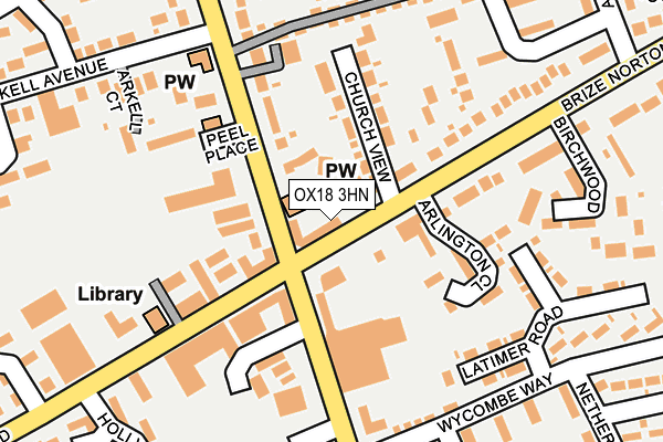 OX18 3HN map - OS OpenMap – Local (Ordnance Survey) OX18 3HN map - OS OpenMap – Local (Ordnance Survey)