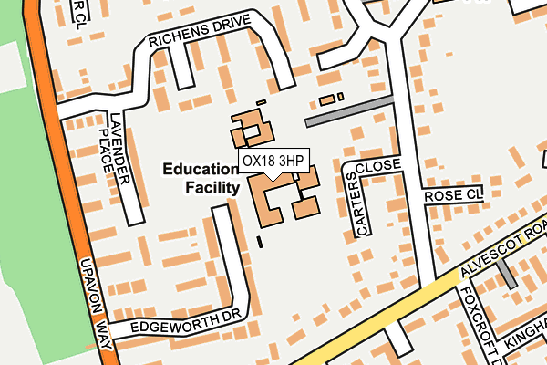 OX18 3HP map - OS OpenMap – Local (Ordnance Survey) OX18 3HP map - OS OpenMap – Local (Ordnance Survey)