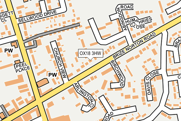 OX18 3HW map - OS OpenMap – Local (Ordnance Survey) OX18 3HW map - OS OpenMap – Local (Ordnance Survey)