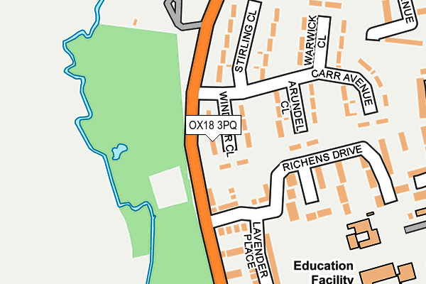 OX18 3PQ map - OS OpenMap – Local (Ordnance Survey) OX18 3PQ map - OS OpenMap – Local (Ordnance Survey)