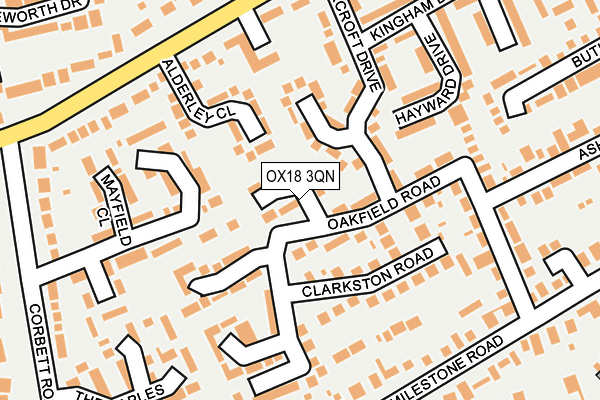 OX18 3QN map - OS OpenMap – Local (Ordnance Survey) OX18 3QN map - OS OpenMap – Local (Ordnance Survey)