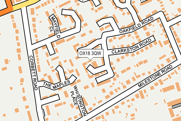 OX18 3QW map - OS OpenMap – Local (Ordnance Survey) OX18 3QW map - OS OpenMap – Local (Ordnance Survey)