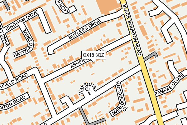 OX18 3QZ map - OS OpenMap – Local (Ordnance Survey) OX18 3QZ map - OS OpenMap – Local (Ordnance Survey)