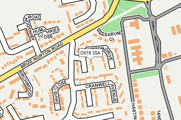 OX18 3SA map - OS OpenMap – Local (Ordnance Survey) OX18 3SA map - OS OpenMap – Local (Ordnance Survey)