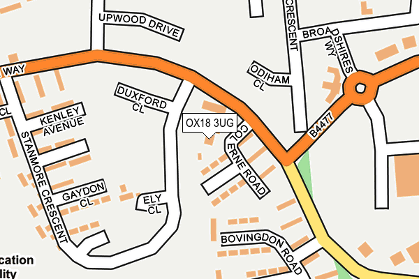 OX18 3UG map - OS OpenMap – Local (Ordnance Survey) OX18 3UG map - OS OpenMap – Local (Ordnance Survey)