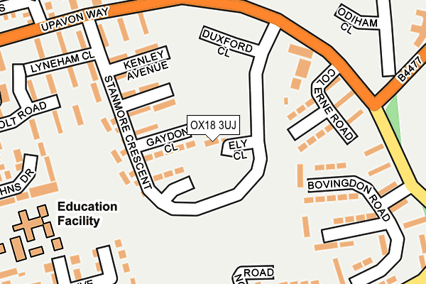 OX18 3UJ map - OS OpenMap – Local (Ordnance Survey) OX18 3UJ map - OS OpenMap – Local (Ordnance Survey)