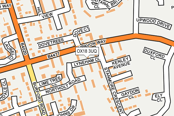 OX18 3UQ map - OS OpenMap – Local (Ordnance Survey) OX18 3UQ map - OS OpenMap – Local (Ordnance Survey)