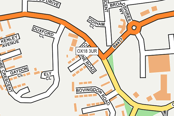 OX18 3UR map - OS OpenMap – Local (Ordnance Survey) OX18 3UR map - OS OpenMap – Local (Ordnance Survey)