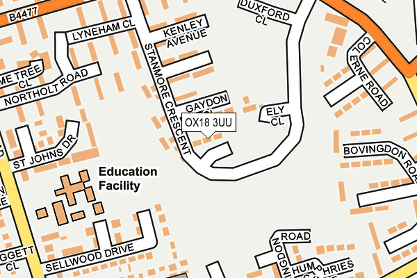 OX18 3UU map - OS OpenMap – Local (Ordnance Survey) OX18 3UU map - OS OpenMap – Local (Ordnance Survey)