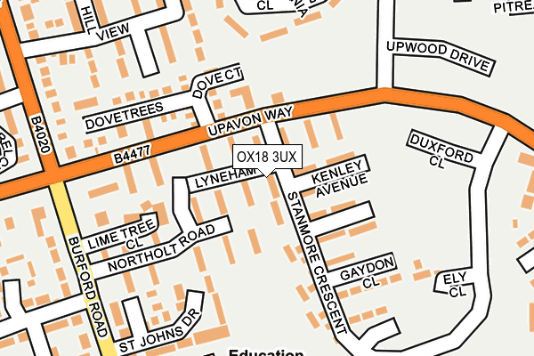 OX18 3UX map - OS OpenMap – Local (Ordnance Survey) OX18 3UX map - OS OpenMap – Local (Ordnance Survey)