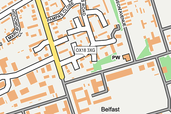OX18 3XG map - OS OpenMap – Local (Ordnance Survey) OX18 3XG map - OS OpenMap – Local (Ordnance Survey)
