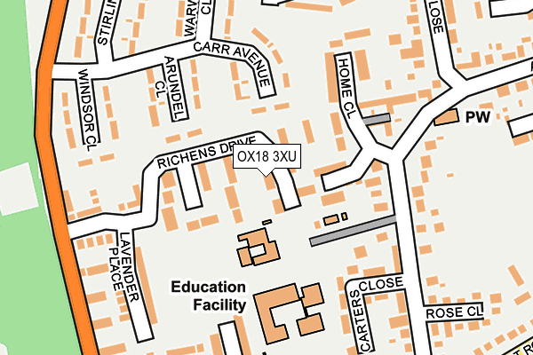OX18 3XU map - OS OpenMap – Local (Ordnance Survey) OX18 3XU map - OS OpenMap – Local (Ordnance Survey)
