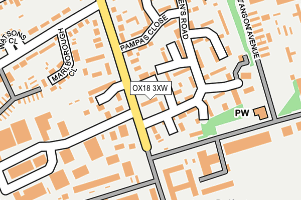 OX18 3XW map - OS OpenMap – Local (Ordnance Survey) OX18 3XW map - OS OpenMap – Local (Ordnance Survey)