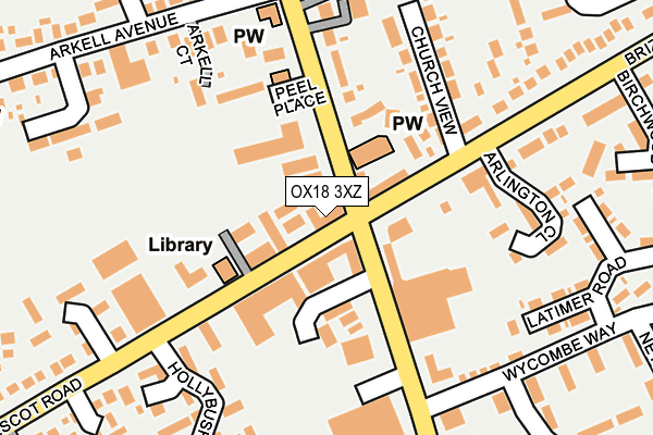 OX18 3XZ map - OS OpenMap – Local (Ordnance Survey) OX18 3XZ map - OS OpenMap – Local (Ordnance Survey)