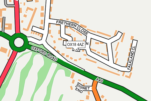 OX18 4AZ map - OS OpenMap – Local (Ordnance Survey) OX18 4AZ map - OS OpenMap – Local (Ordnance Survey)