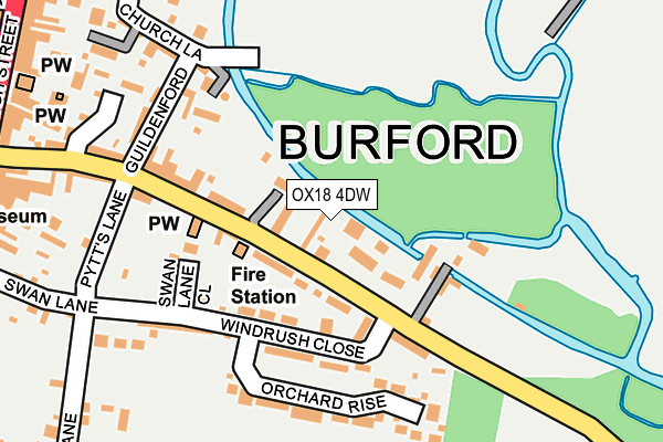 OX18 4DW map - OS OpenMap – Local (Ordnance Survey) OX18 4DW map - OS OpenMap – Local (Ordnance Survey)