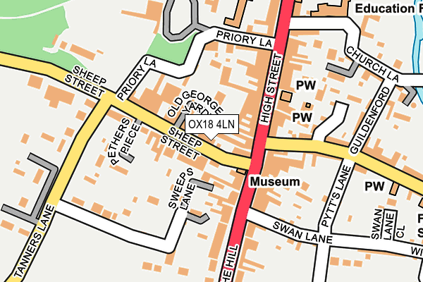 OX18 4LN map - OS OpenMap – Local (Ordnance Survey) OX18 4LN map - OS OpenMap – Local (Ordnance Survey)