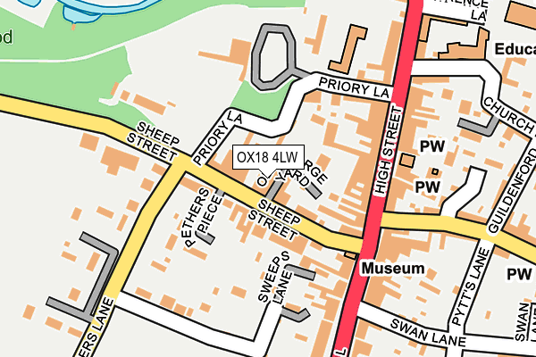 OX18 4LW map - OS OpenMap – Local (Ordnance Survey) OX18 4LW map - OS OpenMap – Local (Ordnance Survey)