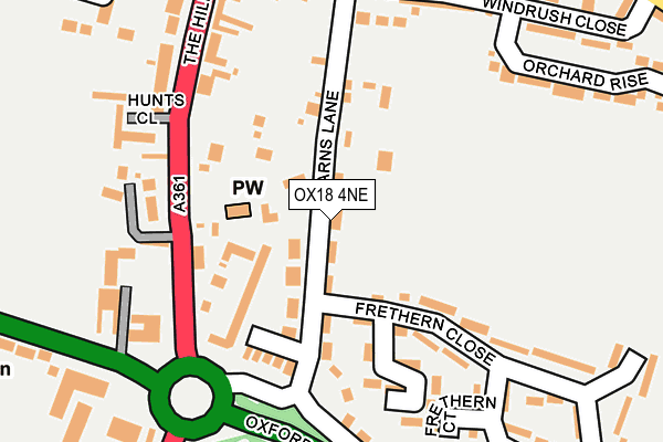 OX18 4NE map - OS OpenMap – Local (Ordnance Survey) OX18 4NE map - OS OpenMap – Local (Ordnance Survey)