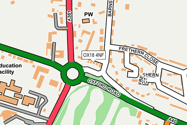OX18 4NF map - OS OpenMap – Local (Ordnance Survey) OX18 4NF map - OS OpenMap – Local (Ordnance Survey)