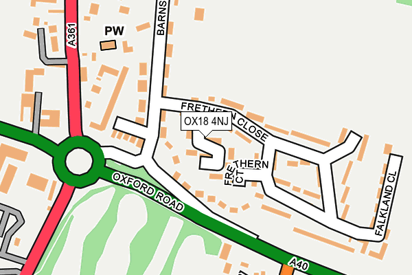 OX18 4NJ map - OS OpenMap – Local (Ordnance Survey) OX18 4NJ map - OS OpenMap – Local (Ordnance Survey)