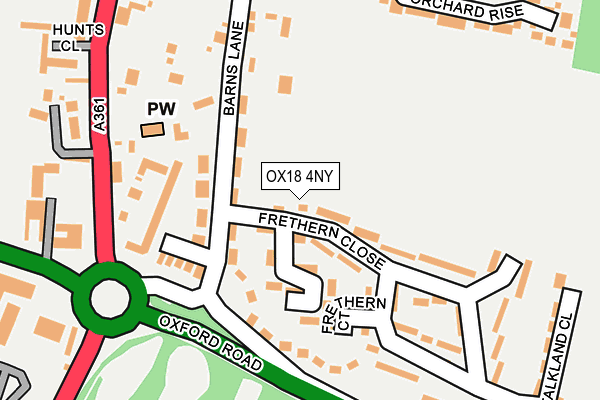 OX18 4NY map - OS OpenMap – Local (Ordnance Survey) OX18 4NY map - OS OpenMap – Local (Ordnance Survey)