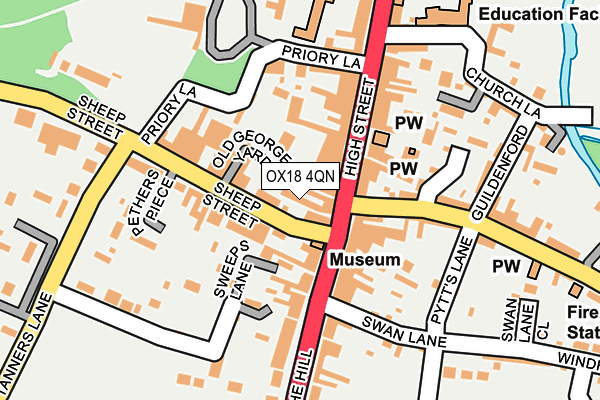 OX18 4QN map - OS OpenMap – Local (Ordnance Survey) OX18 4QN map - OS OpenMap – Local (Ordnance Survey)