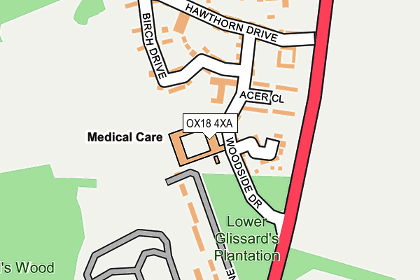OX18 4XA map - OS OpenMap – Local (Ordnance Survey) OX18 4XA map - OS OpenMap – Local (Ordnance Survey)