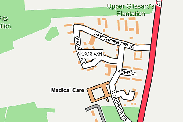 OX18 4XH map - OS OpenMap – Local (Ordnance Survey)
