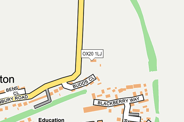 OX20 1LJ map - OS OpenMap – Local (Ordnance Survey) OX20 1LJ map - OS OpenMap – Local (Ordnance Survey)