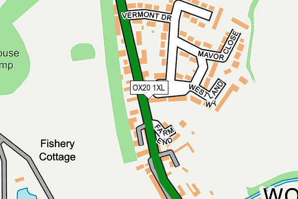OX20 1XL map - OS OpenMap – Local (Ordnance Survey) OX20 1XL map - OS OpenMap – Local (Ordnance Survey)