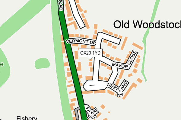 OX20 1YD map - OS OpenMap – Local (Ordnance Survey) OX20 1YD map - OS OpenMap – Local (Ordnance Survey)
