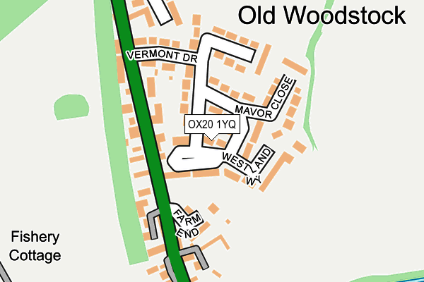 OX20 1YQ map - OS OpenMap – Local (Ordnance Survey) OX20 1YQ map - OS OpenMap – Local (Ordnance Survey)