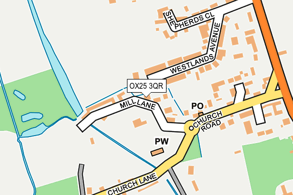 OX25 3QR map - OS OpenMap – Local (Ordnance Survey) OX25 3QR map - OS OpenMap – Local (Ordnance Survey)