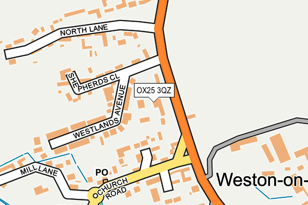 OX25 3QZ map - OS OpenMap – Local (Ordnance Survey) OX25 3QZ map - OS OpenMap – Local (Ordnance Survey)
