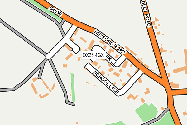 OX25 4GX map - OS OpenMap – Local (Ordnance Survey) OX25 4GX map - OS OpenMap – Local (Ordnance Survey)