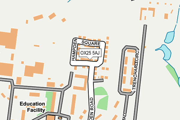 OX25 5AJ map - OS OpenMap – Local (Ordnance Survey) OX25 5AJ map - OS OpenMap – Local (Ordnance Survey)