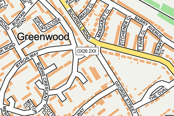 OX26 2XX map - OS OpenMap – Local (Ordnance Survey) OX26 2XX map - OS OpenMap – Local (Ordnance Survey)