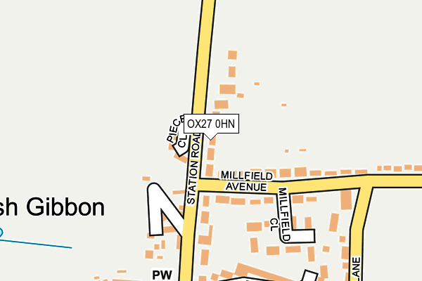OX27 0HN map - OS OpenMap – Local (Ordnance Survey) OX27 0HN map - OS OpenMap – Local (Ordnance Survey)